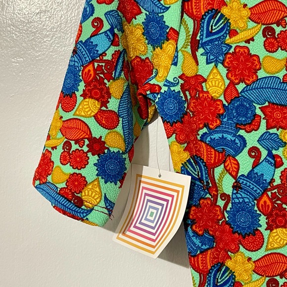LuLaRoe Nicole Women's Sz S Bright Feather Print New W Tags S1023-400 - Picture 3 of 7
